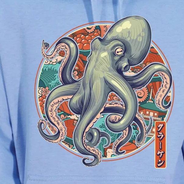 Japanese Kracken Octopus Monster Unisex Surf Hoodie