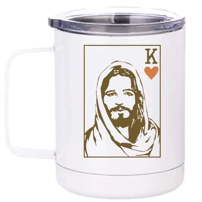 Jesus King Of Hearts Card Christian Gifts Front & Back 12oz Stainless Steel Tumbler Cup