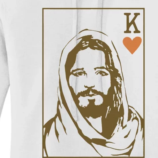 Jesus King Of Hearts Card Christian Gifts Women's Pullover Hoodie