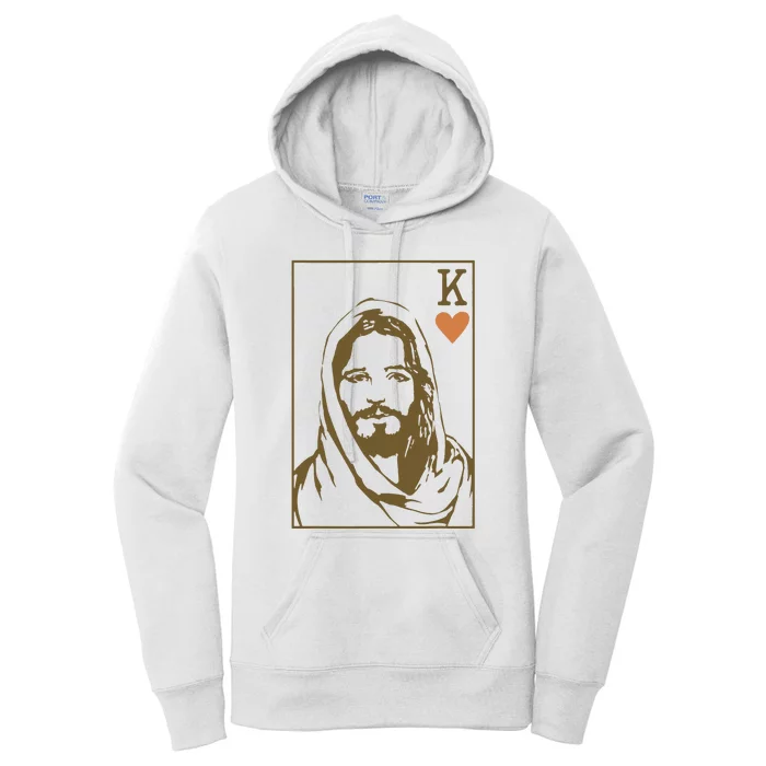 Jesus King Of Hearts Card Christian Gifts Women's Pullover Hoodie