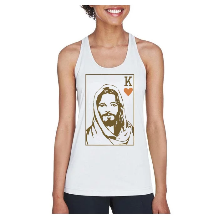 Jesus King Of Hearts Card Christian Gifts Women's Racerback Tank