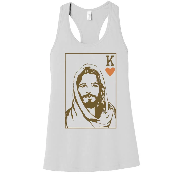 Jesus King Of Hearts Card Christian Gifts Women's Racerback Tank