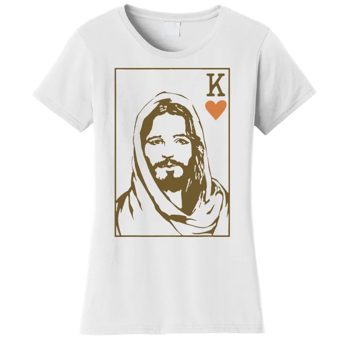 Jesus King Of Hearts Card Christian Gifts Women's T-Shirt