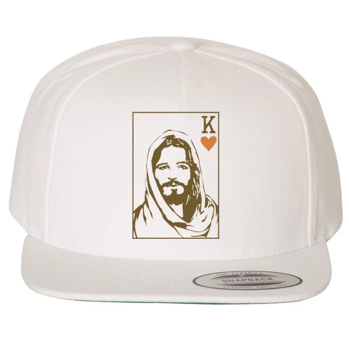 Jesus King Of Hearts Card Christian Gifts Wool Snapback Cap