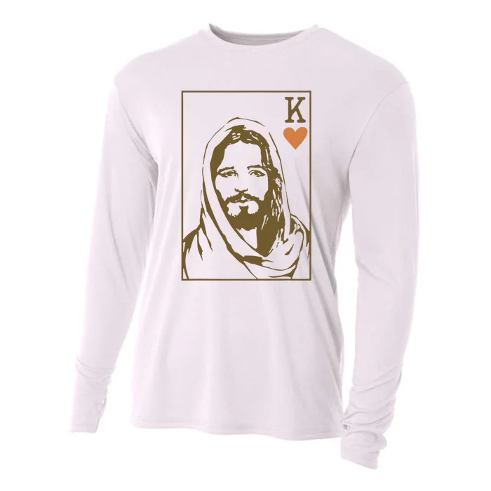 Jesus King Of Hearts Card Christian Gifts Cooling Performance Long Sleeve Crew