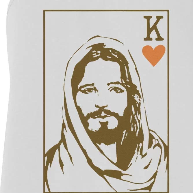 Jesus King Of Hearts Card Christian Gifts Women's Racerback Tank