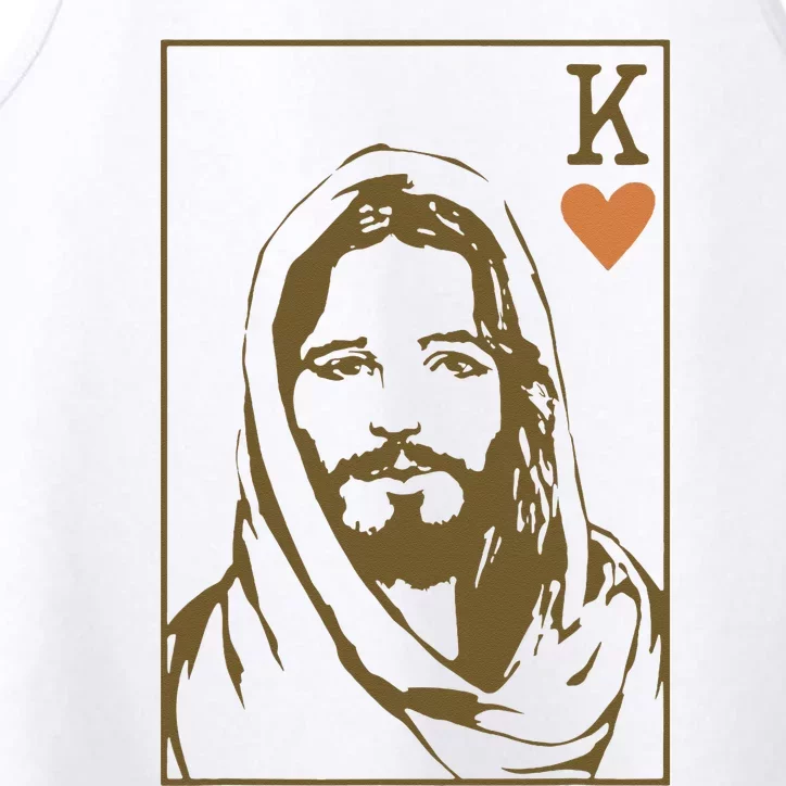 Jesus King Of Hearts Card Christian Gifts Performance Tank