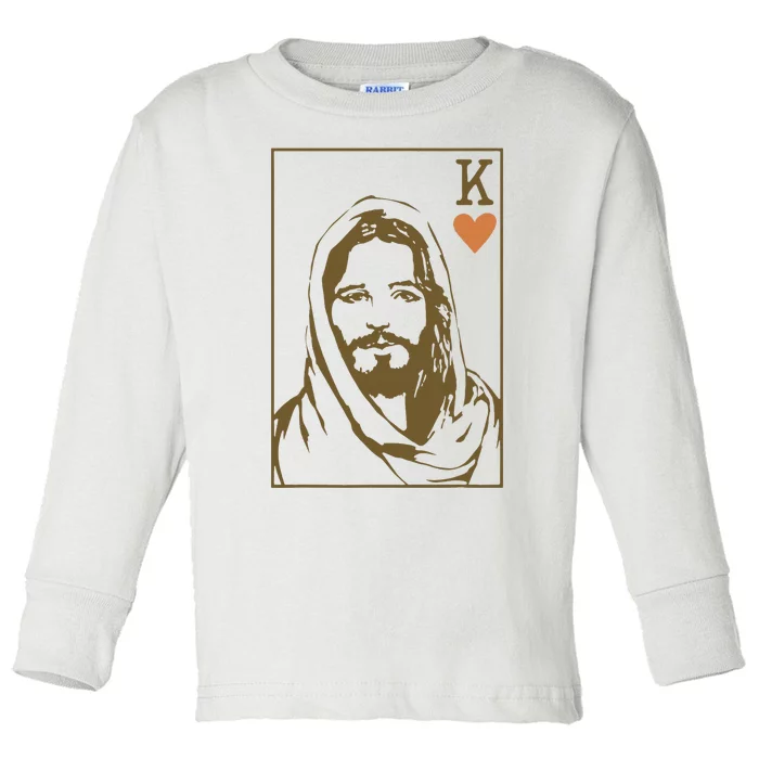 Jesus King Of Hearts Card Christian Gifts Toddler Long Sleeve Shirt