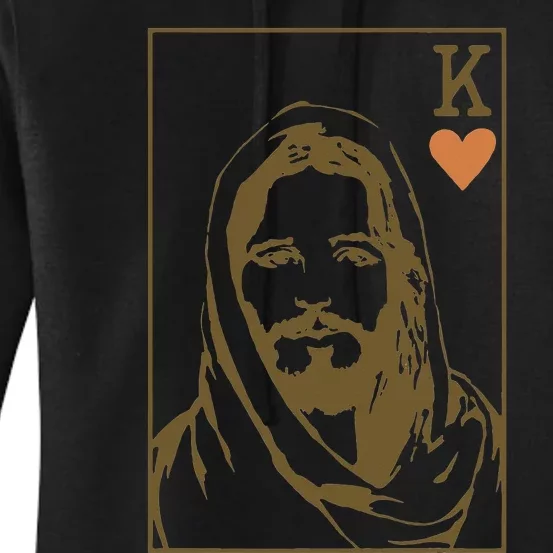 Jesus King of Hearts Card Christian Gifts Women's Pullover Hoodie