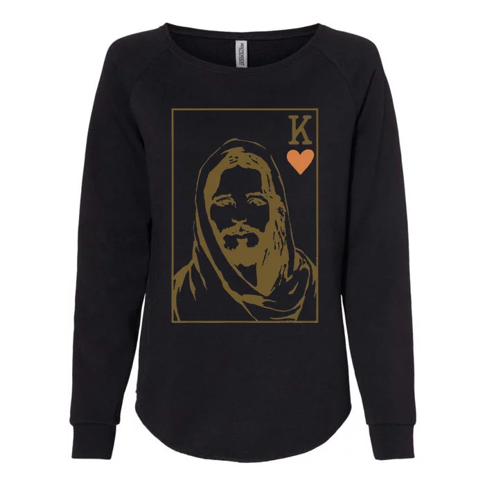 Jesus King of Hearts Card Christian Gifts Womens California Wash Sweatshirt