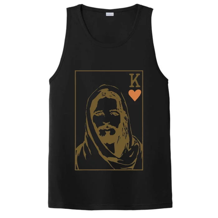 Jesus King of Hearts Card Christian Gifts Performance Tank