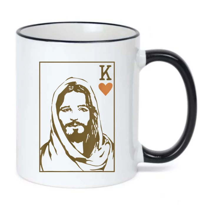 Jesus King Of Hearts Card Christian Gifts For Men Women Black Color Changing Mug