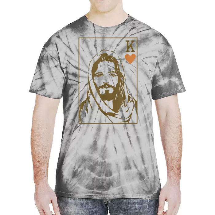 Jesus King Of Hearts Card Christian Gifts For Men Women Tie-Dye T-Shirt