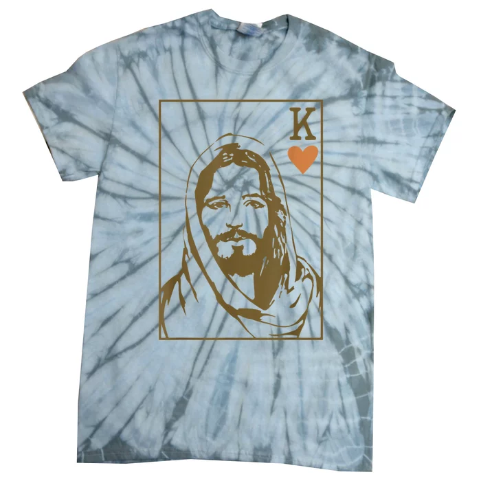 Jesus King Of Hearts Card Christian Gifts For Men Women Tie-Dye T-Shirt