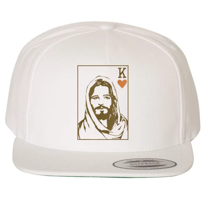 Jesus King Of Hearts Card Christian Gifts For Men Women Wool Snapback Cap