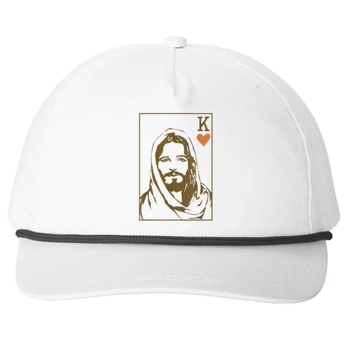 Jesus King Of Hearts Card Christian Gifts For Men Women Snapback Five-Panel Rope Hat