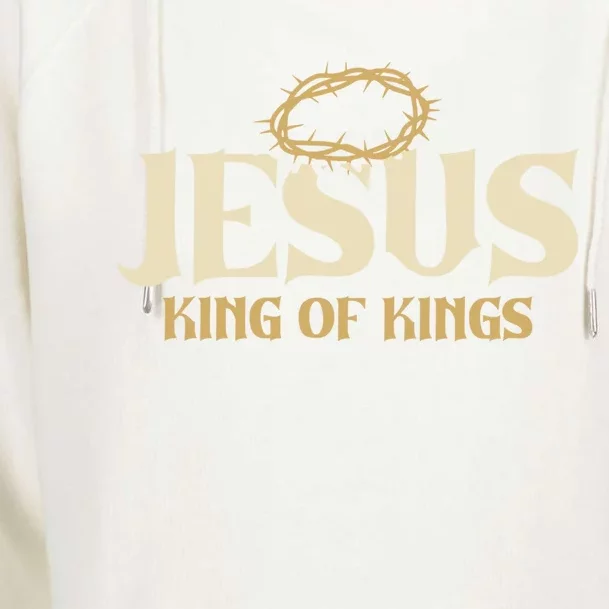 Jesus King Of Kings Thorn Crown Passion Of Christ Faith Gift Womens Funnel Neck Pullover Hood