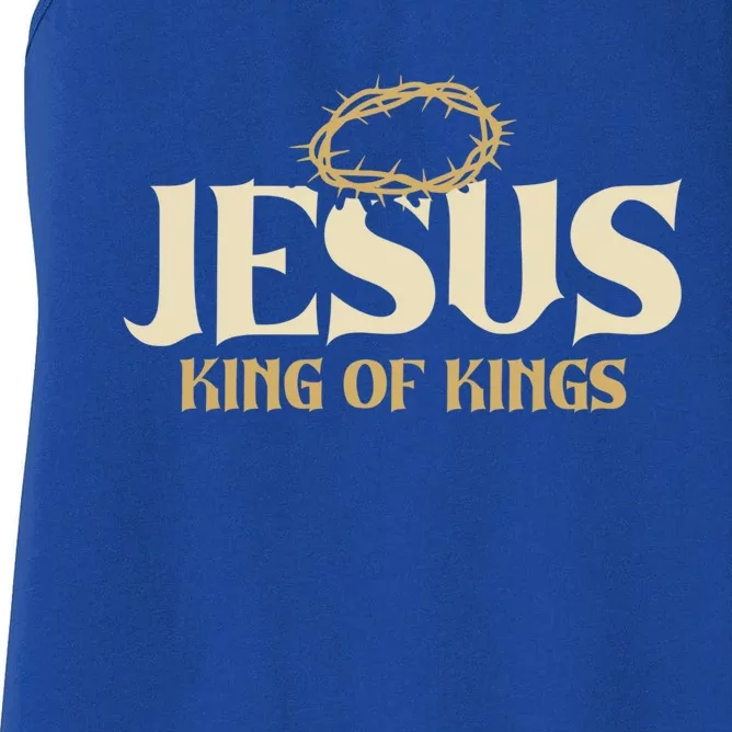 Jesus King Of Kings Thorn Crown Passion Of Christ Faith Gift Women's Racerback Tank