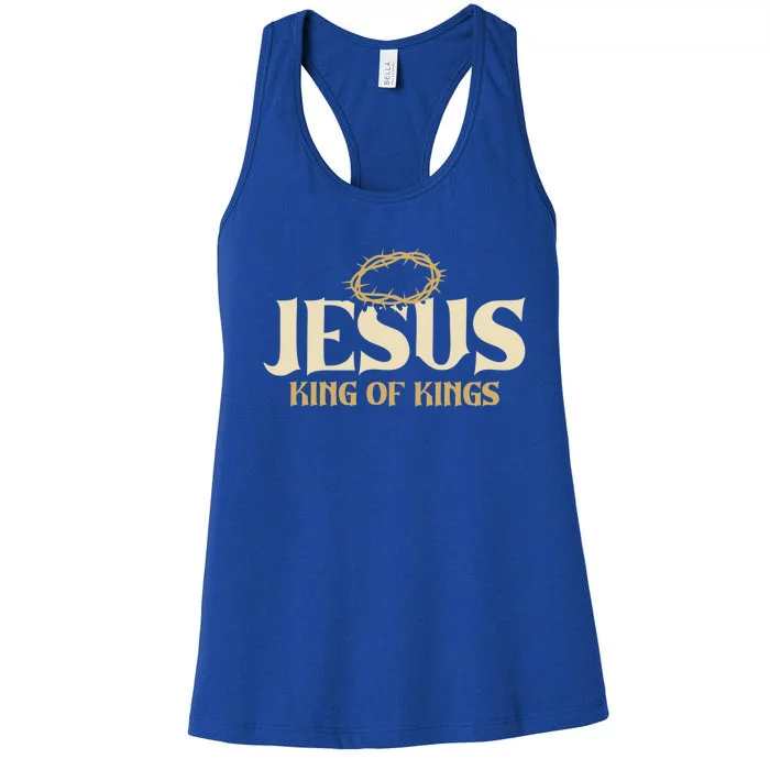 Jesus King Of Kings Thorn Crown Passion Of Christ Faith Gift Women's Racerback Tank