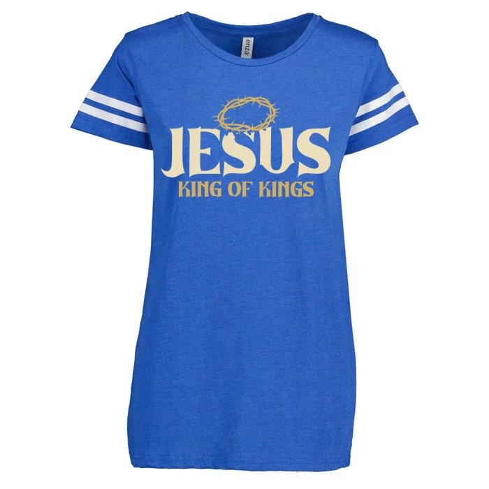 Jesus King Of Kings Thorn Crown Passion Of Christ Faith Gift Enza Ladies Jersey Football T-Shirt