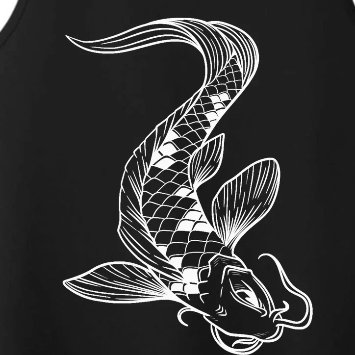 Japan Koi Pond Fish Kawaii Traditional Japanese Graphic Performance Tank