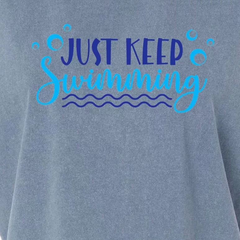 Just Keep Swimming Sport funny Swim Lover Garment-Dyed Women's Muscle Tee