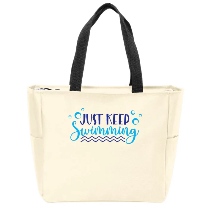 Just Keep Swimming I Love Swim Zip Tote Bag