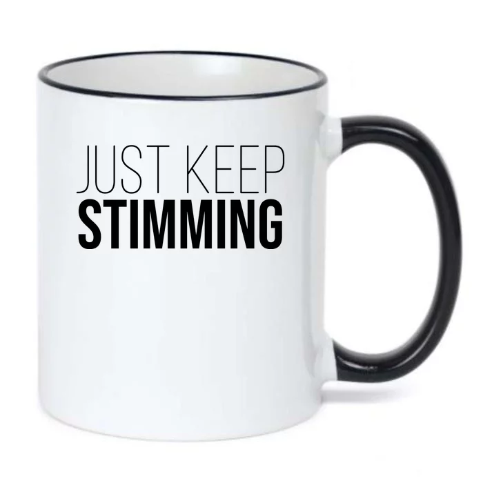 Just Keep Swimming Positive Quote Black Color Changing Mug