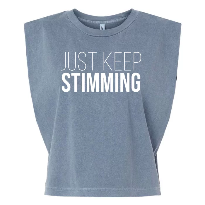 Just Keep Swimming Positive Quote Garment-Dyed Women's Muscle Tee