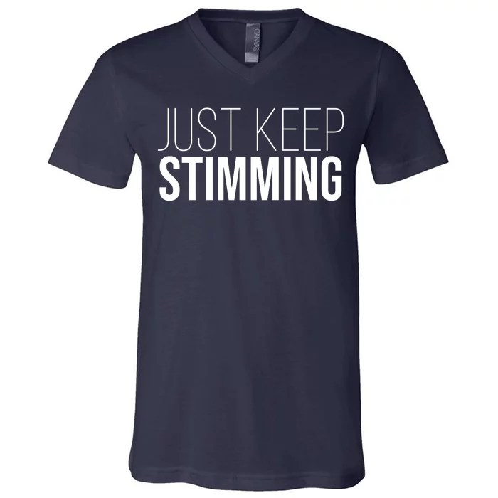 Just Keep Swimming Positive Quote V-Neck T-Shirt