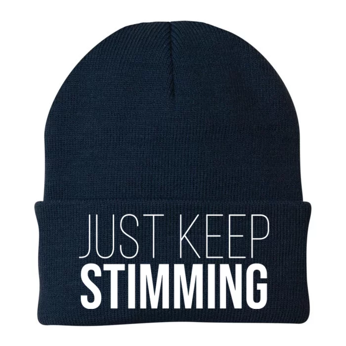 Just Keep Swimming Positive Quote Knit Cap Winter Beanie