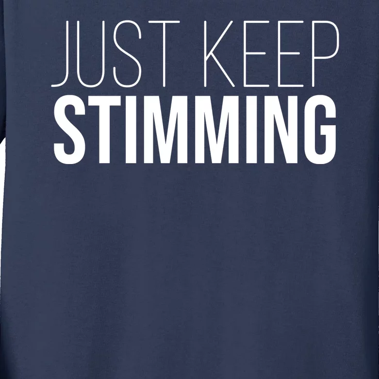 Just Keep Swimming Positive Quote Kids Long Sleeve Shirt