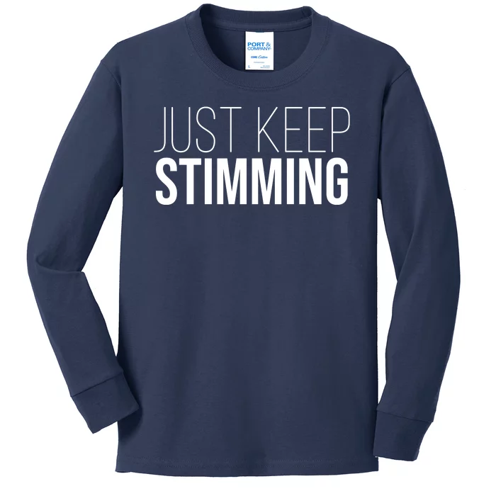 Just Keep Swimming Positive Quote Kids Long Sleeve Shirt