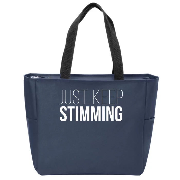 Just Keep Swimming Positive Quote Zip Tote Bag