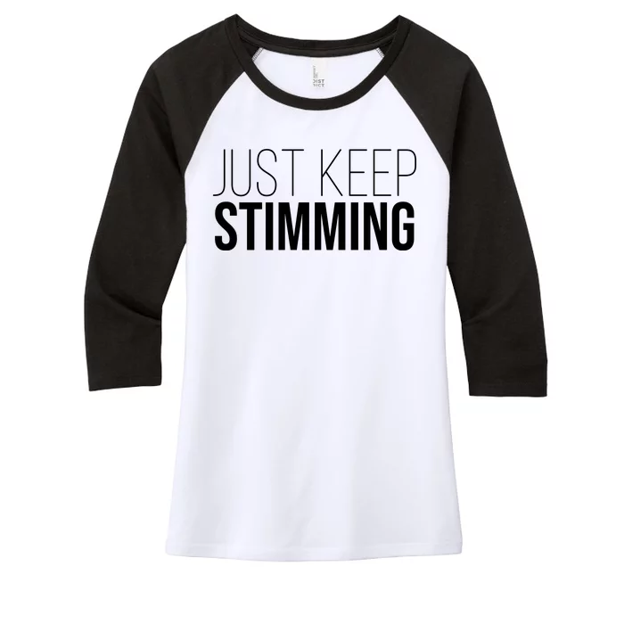 Just Keep Swimming Positive Quote Women's Tri-Blend 3/4-Sleeve Raglan Shirt