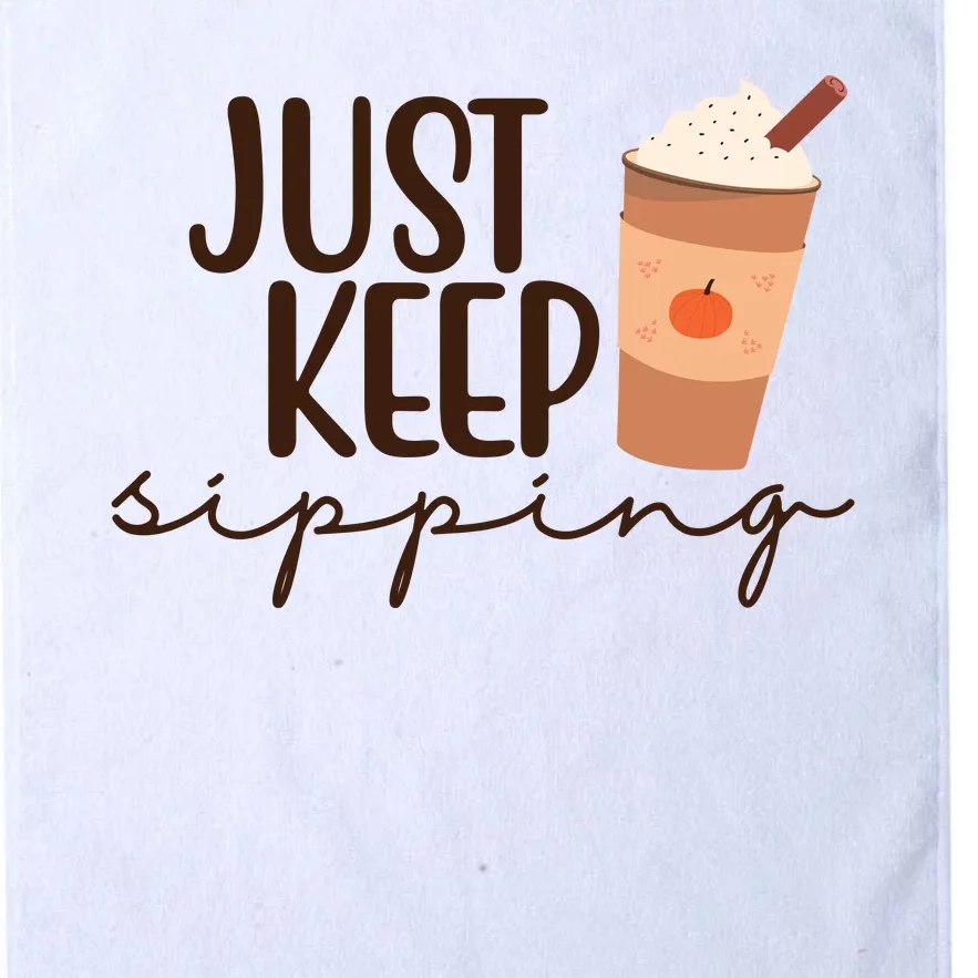 Just Keep Sipping Pumpkin Spice Coffee Lover Platinum Collection Golf Towel