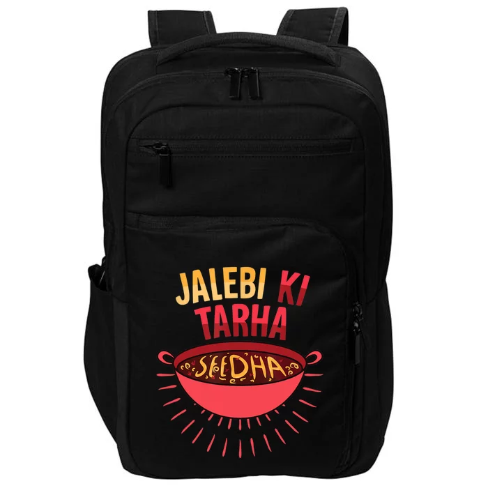 Jalebi Ki Tarah Seedha Desi Bollywood Funny Hindi Punjabi Impact Tech Backpack