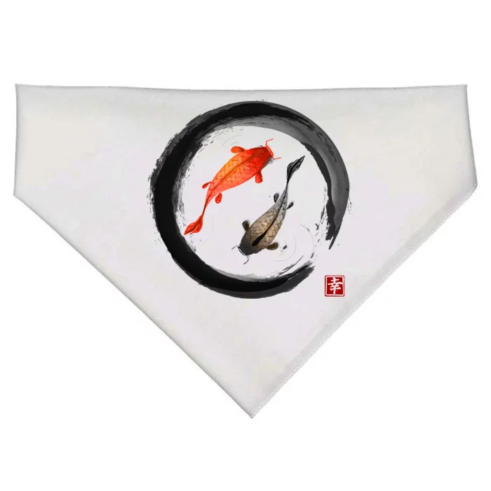 Japanese Koi Vintage Ink Shodo USA-Made Doggie Bandana