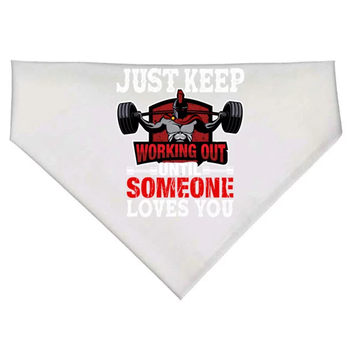 Just Keep Working Out Gift USA-Made Doggie Bandana