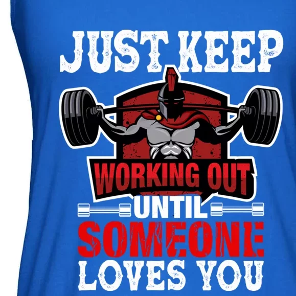 Just Keep Working Out Gift Ladies Essential Flowy Tank