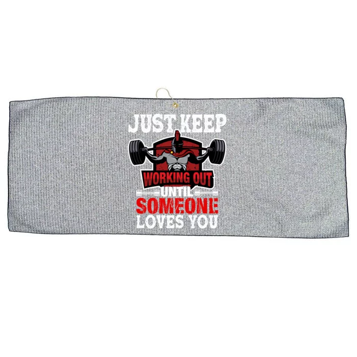 Just Keep Working Out Gift Large Microfiber Waffle Golf Towel