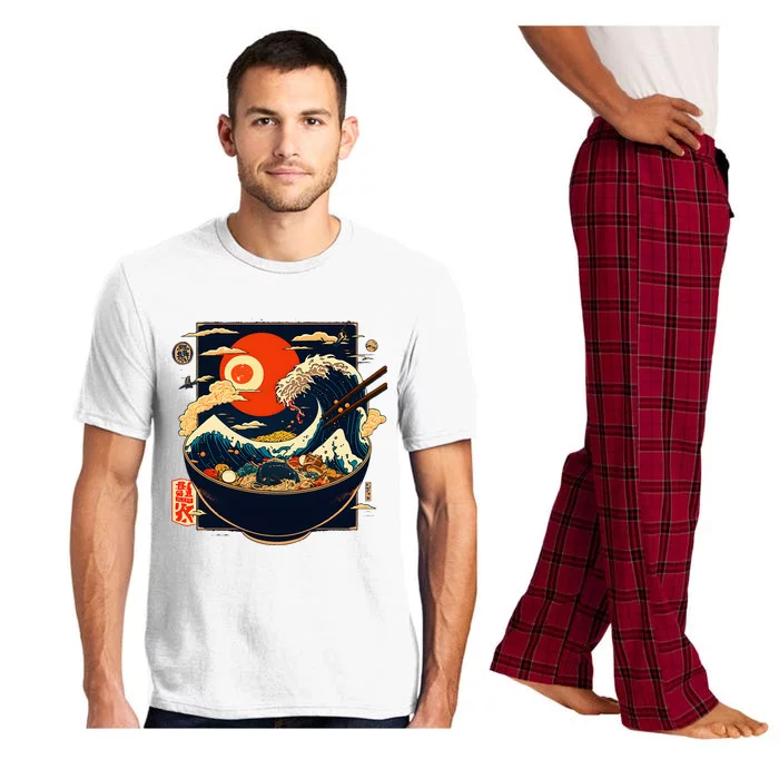 Japanese Kanagawa Wave Retro Anime Noodles Pajama Set