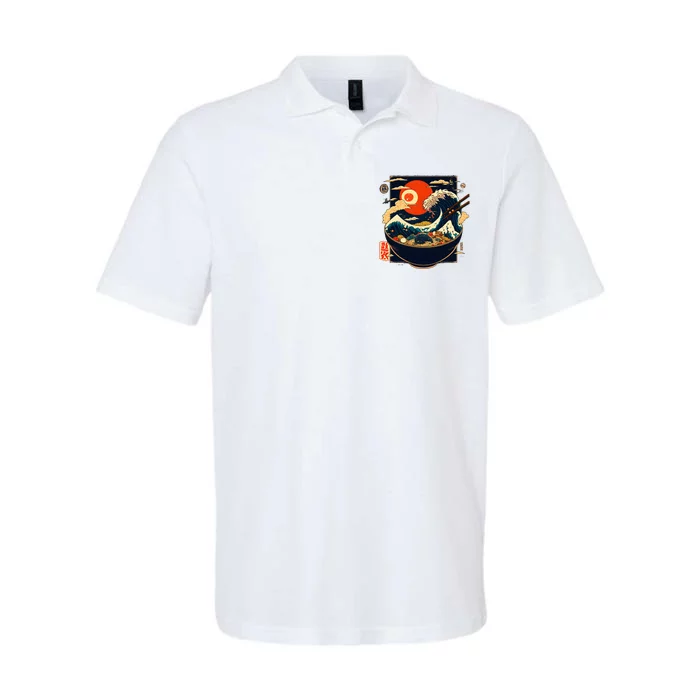 Japanese Kanagawa Wave Retro Anime Noodles Softstyle Adult Sport Polo