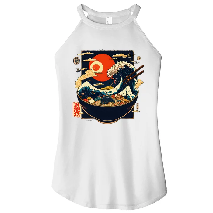 Japanese Kanagawa Wave Ramen Graphic Retro Anime Noodles Art Women’s Perfect Tri Rocker Tank