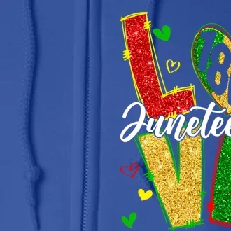 Juneteenth Love 1865 Peace Love Juneteenth Freeish Freedom Gift Full Zip Hoodie