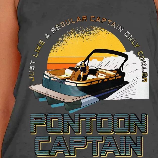 Just Like A Regular Captain Only Cooler Pontoon Captain Women's Knotted Racerback Tank