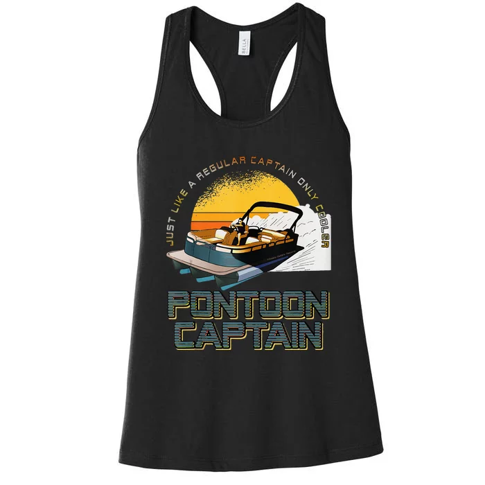 Just Like A Regular Captain Only Cooler Pontoon Captain Women's Racerback Tank