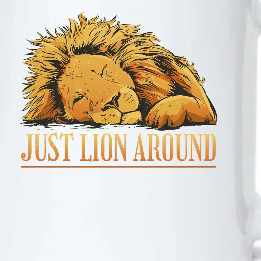 Just Lion Around Lazy Cute Black Color Changing Mug