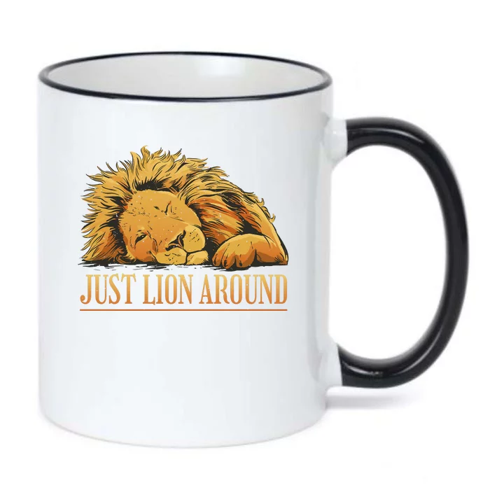 Just Lion Around Lazy Cute Black Color Changing Mug