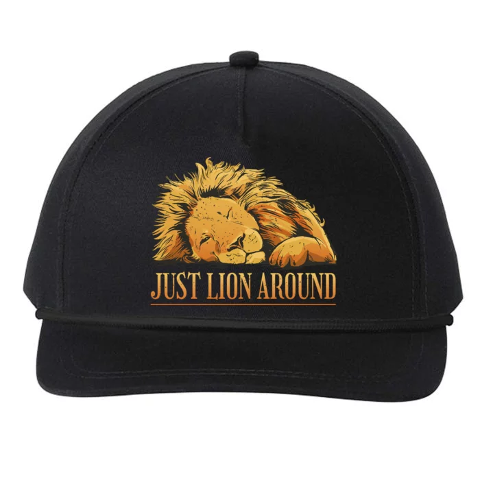 Just Lion Around Lazy Cute Snapback Five-Panel Rope Hat